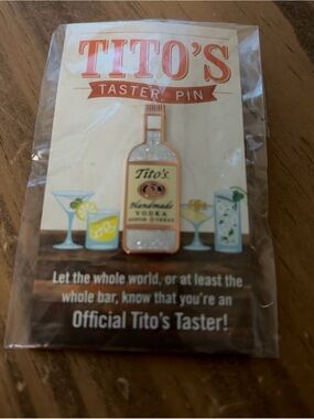 Tito's Glitter Bottle Taster Pin